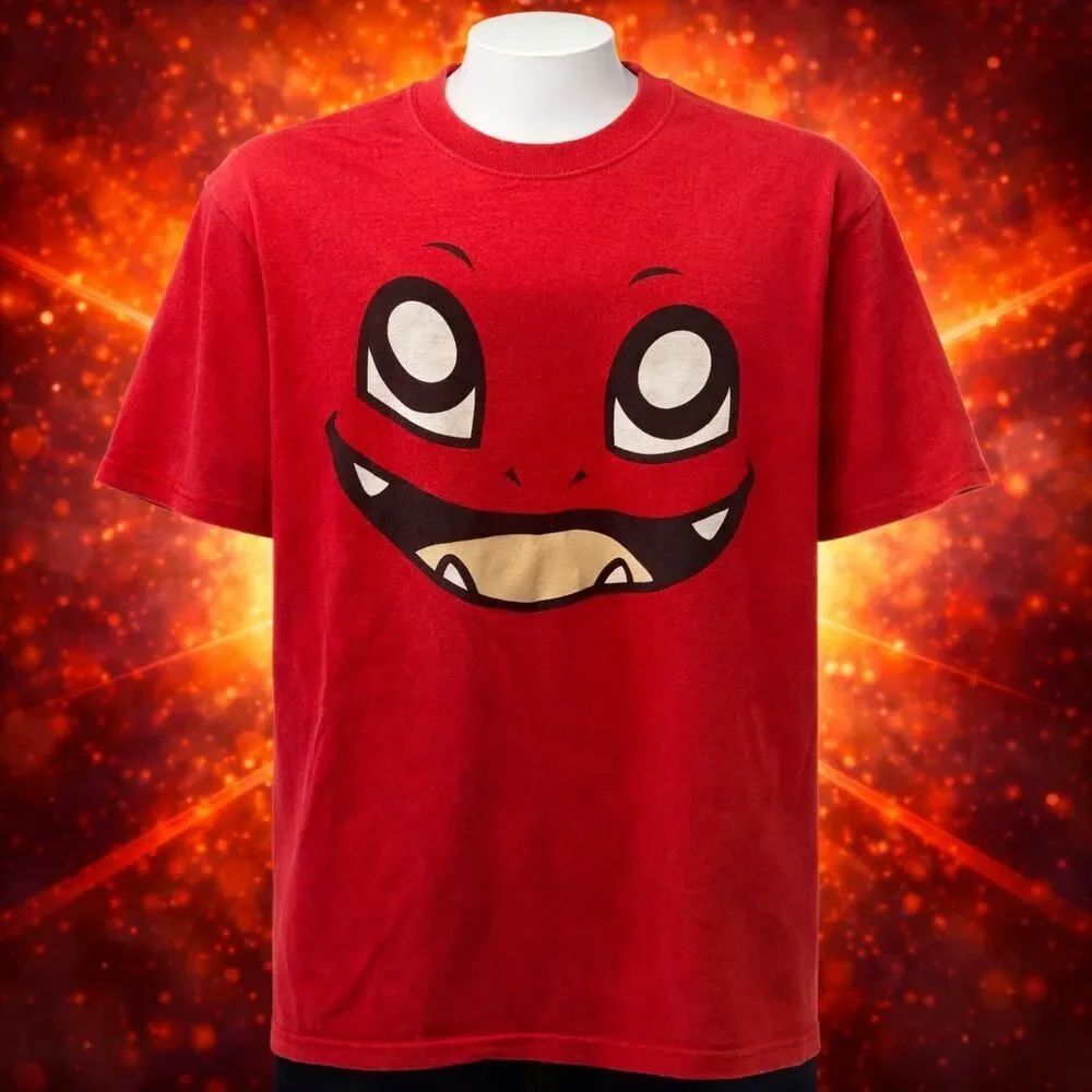 Vintage Y2K Charmander Pokemon Face and Tail Red T-Shirt Men's Large